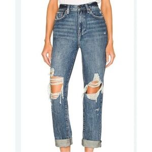 Pistola Womens Size 27 Presley High Rise Relaxed Roller‎ Jeans Distressed Denim